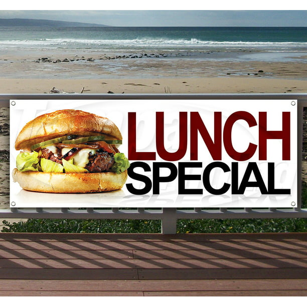 6 Lunch 13 oz Heavy Duty Vinyl Banner with Grommets 